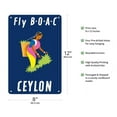 thumbnail image 2 of Ceylon (Sri Lanka) - BOAC - Sri Lankan Tea Picker - Vintage Airline Travel Poster by Aldo Cosomati c.1953 - 8 x 12 inch Vintage Metal Tin Sign, 2 of 4