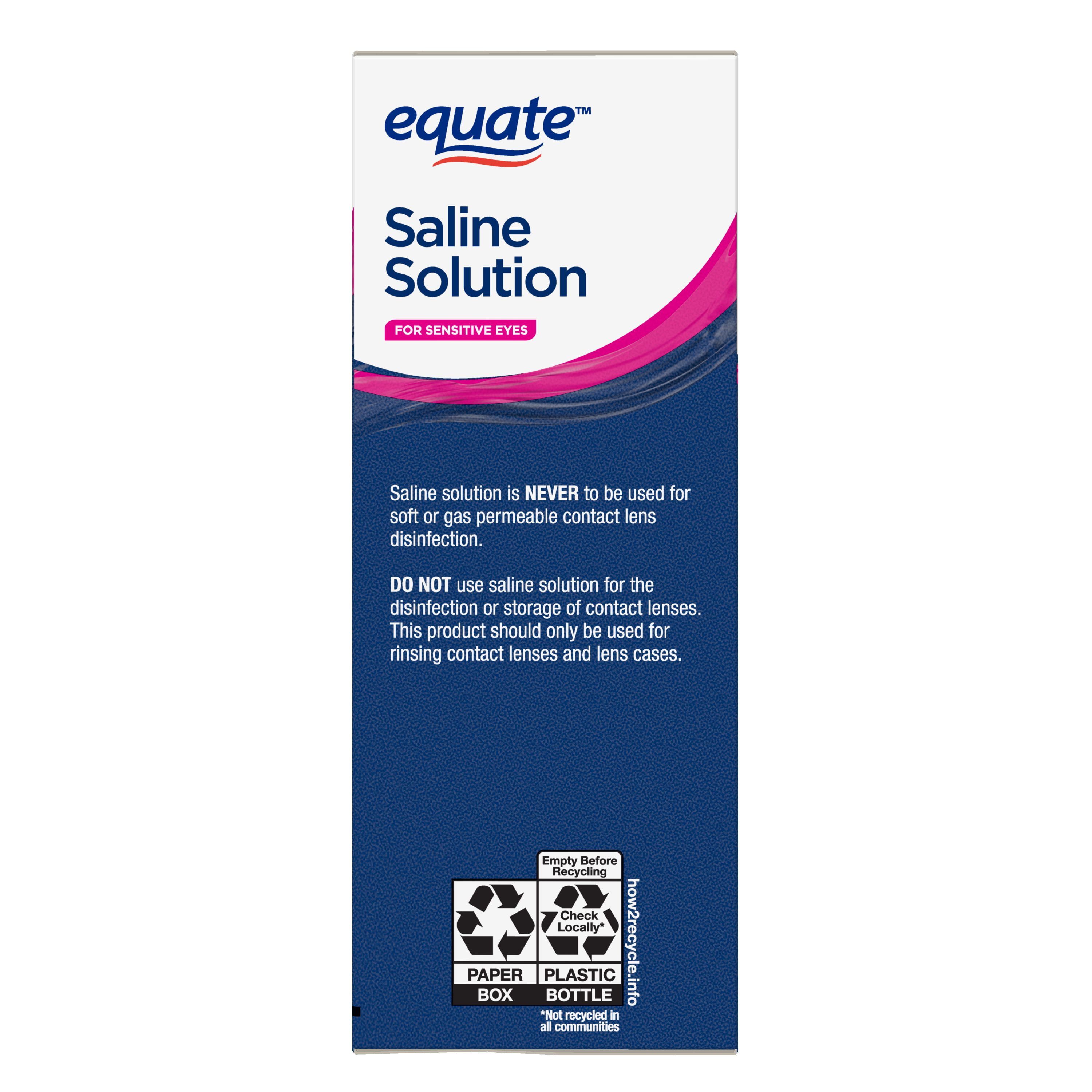 Equate Contact Lens Saline Solution for Sensitive Eyes, Twin Pack, 12 Fl Oz  (Pack of 2) (Compare to Bausch & Lomb Eyes Plus)