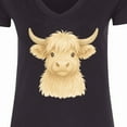 thumbnail image 4 of Inktastic Adorable Highland Cow Charm Women's V-Neck T-Shirt, 4 of 5