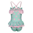 thumbnail image 4 of Hienoo Girl's Ruffle One-Piece Swimsuit with Hat Cute Dot Print UPF50+ Bathing Suit, 4 of 8