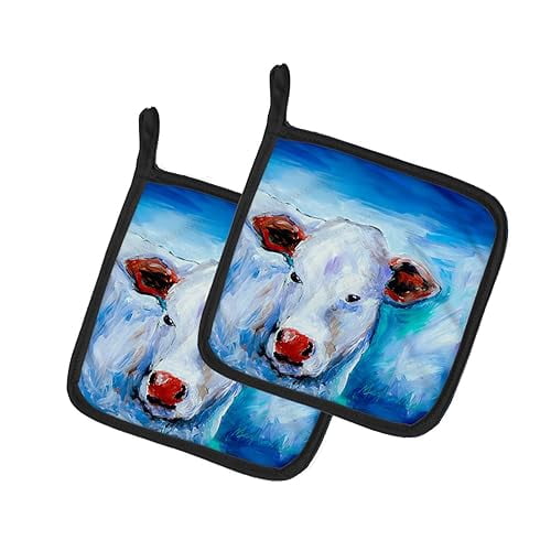 Move Over Cow Pair of Pot Holders 7.5 in x 7.5 in