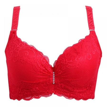 

Women Sexy Lace Thin 3/4 Cup Bras Adjustablae Breathable Plus Size Bras Underwear