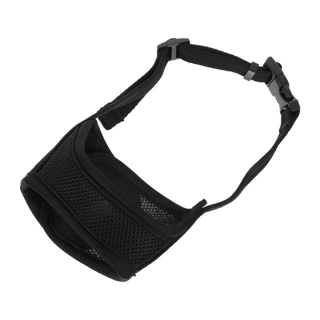 Miangastore Dog Muzzle Black Breathable Mesh Fabric 1Set 14.4X3.1X0.2In