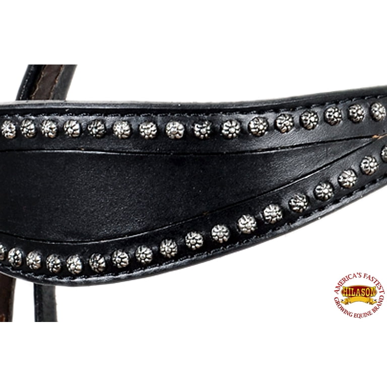 Testiera Western HILASON In Pelle Biotano &ndash; Colore Rosso, Taglia Cavallo