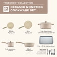 thumbnail image 2 of Farberware TrueCook 12pc Ceramic Cookware Set, Dishwasher and Oven Safe, Taupe, 2 of 18