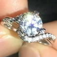 thumbnail image 3 of K-KED Fashion Women 925 Silver Filled Ring Cubic Zircon Wedding Ring Delicate Jewelry Sz 6-10-7, 3 of 6