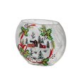 thumbnail image 1 of Christmas Crackled Glass Vase Winter Village, 1 of 3