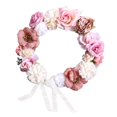 thumbnail image 2 of Guirnalda de rosas, guirnalda floral colgante, colorida, artificial con cinta, corona nupcial 16cm, 2 of 4