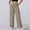 D_ Khaki, variant on Women's Cropped Straight Leg Pants, High Rise Elastic Waist Side Slip Pockets, Wrinkle Free Weave for Golf Casual Outings in Fall Winter Beige S