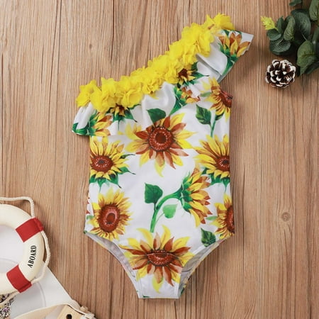 

Leutsin Toddler Girls Swimsuit Fruit Sunflower Print Sleeveless Summer Bathing Swimwear