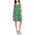 thumbnail image 2 of FORMRS Summer Dress for Women Loose U Neck Sleeveless Midi Beach Sundresses with Pockets, Green Tennis Pattern, 2 of 8