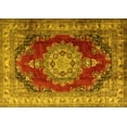 thumbnail image 1 of Ahgly Company Machine Washable Indoor Rectangle Medallion Yellow Traditional Area Rugs, 7' x 10', 1 of 4