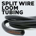 thumbnail image 2 of 20 Ft Split Loom 1/4" 1/2" 3/4" Black Wire Harness Wrap Cover Sleeve Conduit, 2 of 7