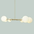 thumbnail image 4 of Mid Century Six Globe Light Brass Ceiling Sputnik Chandelier Pendant Light, 4 of 8