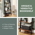 thumbnail image 2 of Pemberly Row Bookshelf Ladder in Dark Walnut Wood Finish, 2 of 7