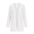 thumbnail image 4 of ibuvkizy Cardigan Sweaters for Women Loose Long Sleeved Breathable Cardigans Women's Solid Color Hollow Out Woven Sweater Without Buttons Conditioned Shirt Casual Jacket Cardigan, 4 of 9