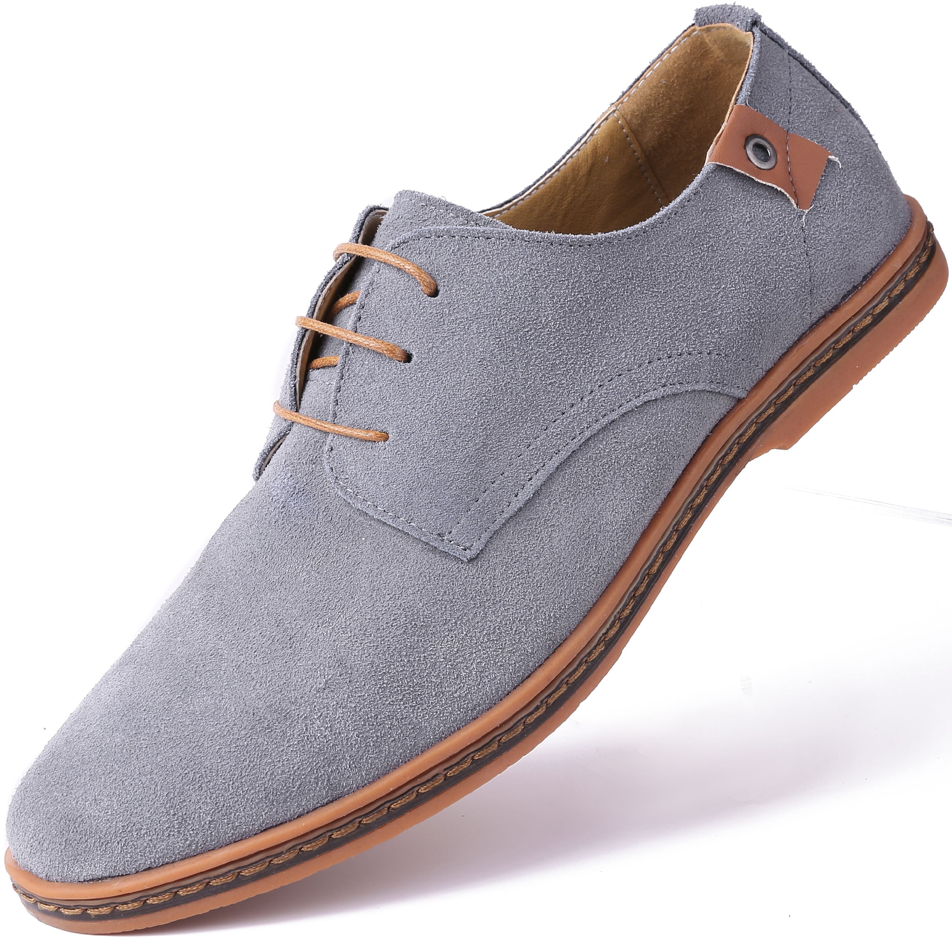 Marino Suede Oxford Dress Shoes for Men - Business Casual Shoes - Light ...