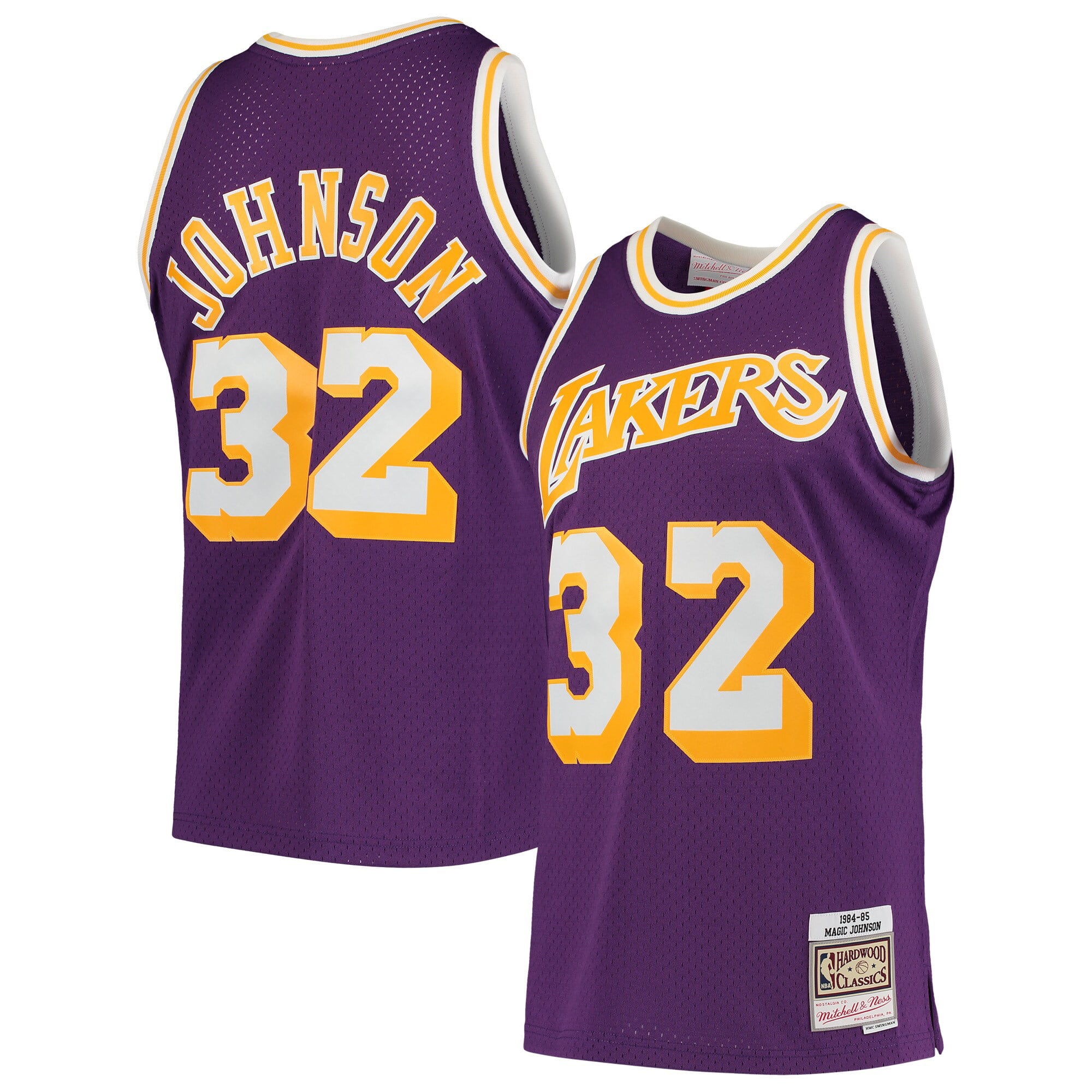 Magic Johnson Los Angeles Lakers Mitchell & Ness 1984-85 ...