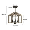 thumbnail image 3 of LNC 3-Light Farmhouse Bronze Semi-Flush Mount Rustic Wood Candlestick Semi-Flush Mount, 3 of 9