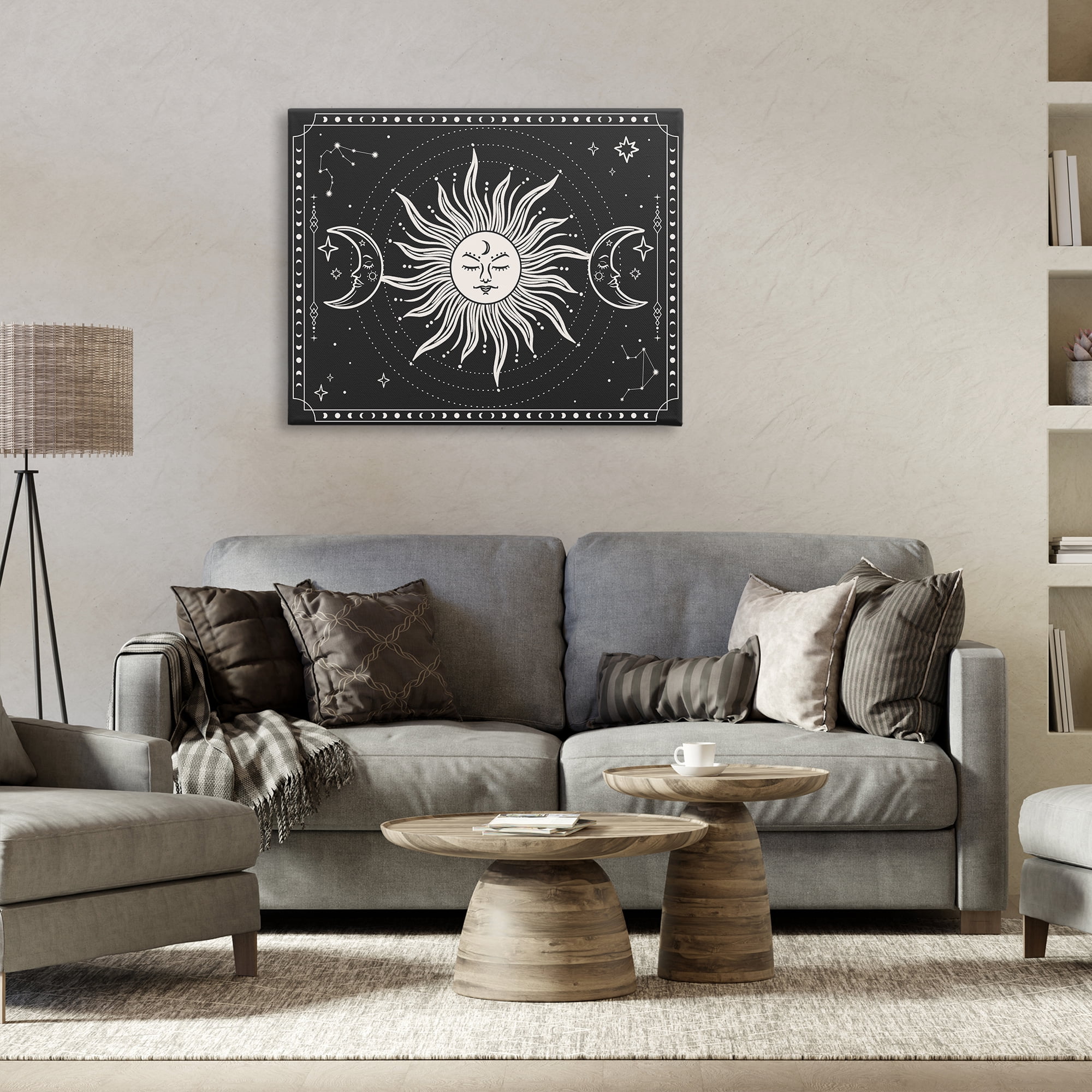 Stupell Industries Astrology Sun & Moon Pattern Astrology & Stars Painting Wrapped Canvas Art Print Wall Art, 40 x 30