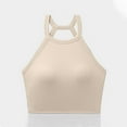 thumbnail image 4 of DDAPJ pyju Y2K Going Out Tops for Women Summer Halter Tank Top Sleeveless Racerback Cami Shirt Trendy Casual Camisole Lightning Sales Beige S, 4 of 6