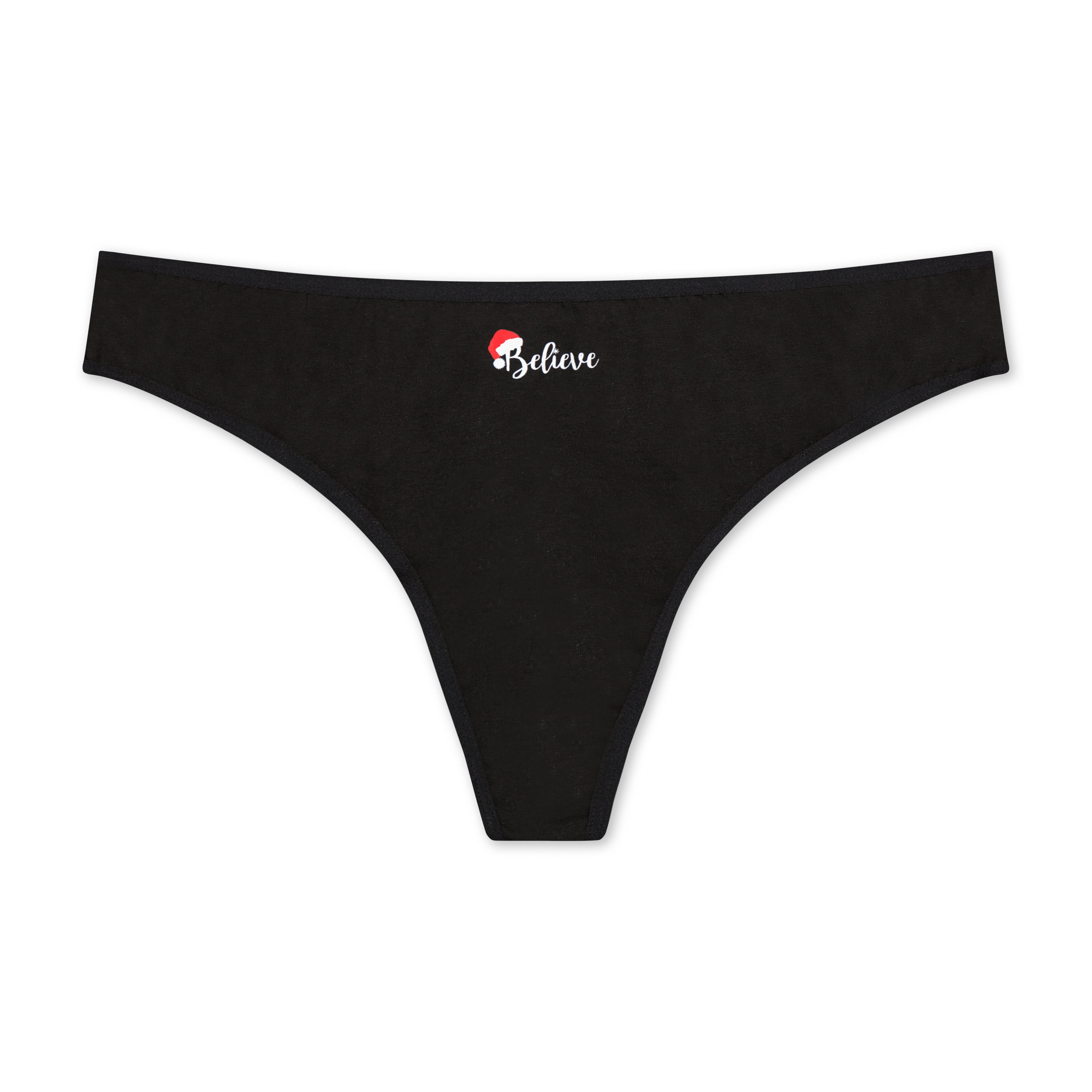 Holiday Time Women's Christmas Jersey Thong, Underwear 7 Pack, S-XXL
