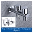 thumbnail image 2 of Robinet de Laveuse à 2 Sorties d'Eau, Bec Double pour Jardin et Extérieur, Plaqué Chrome, Caractéristiques Polyvalentes, 2 of 5