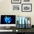 thumbnail image 2 of INTIGE Desktop Organizers with 5 Vertical Compartments Rack, File Storage for Office, Home Workspace, Black Plus, 2 of 6