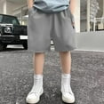 thumbnail image 2 of LNWUY (3-14 Years ) Boys Casual Shorts Elastic Summer Thin Five Ice Silk Pants Shorts Outside Pants Gray 13 Years, 2 of 3