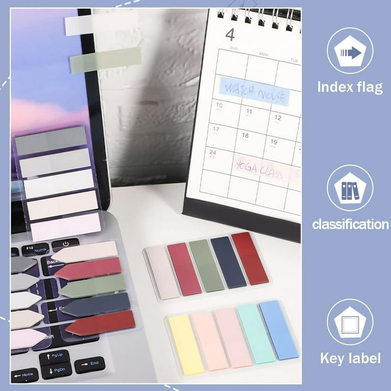 MIUTME 1200pcs Sticky Tabs, Transparent Sticky Notes,Page Markers,Book  Tabs, Book Flags Tabs Strip,Page Tabs, Index Tabs,Label,Stickers, Aesthetic
