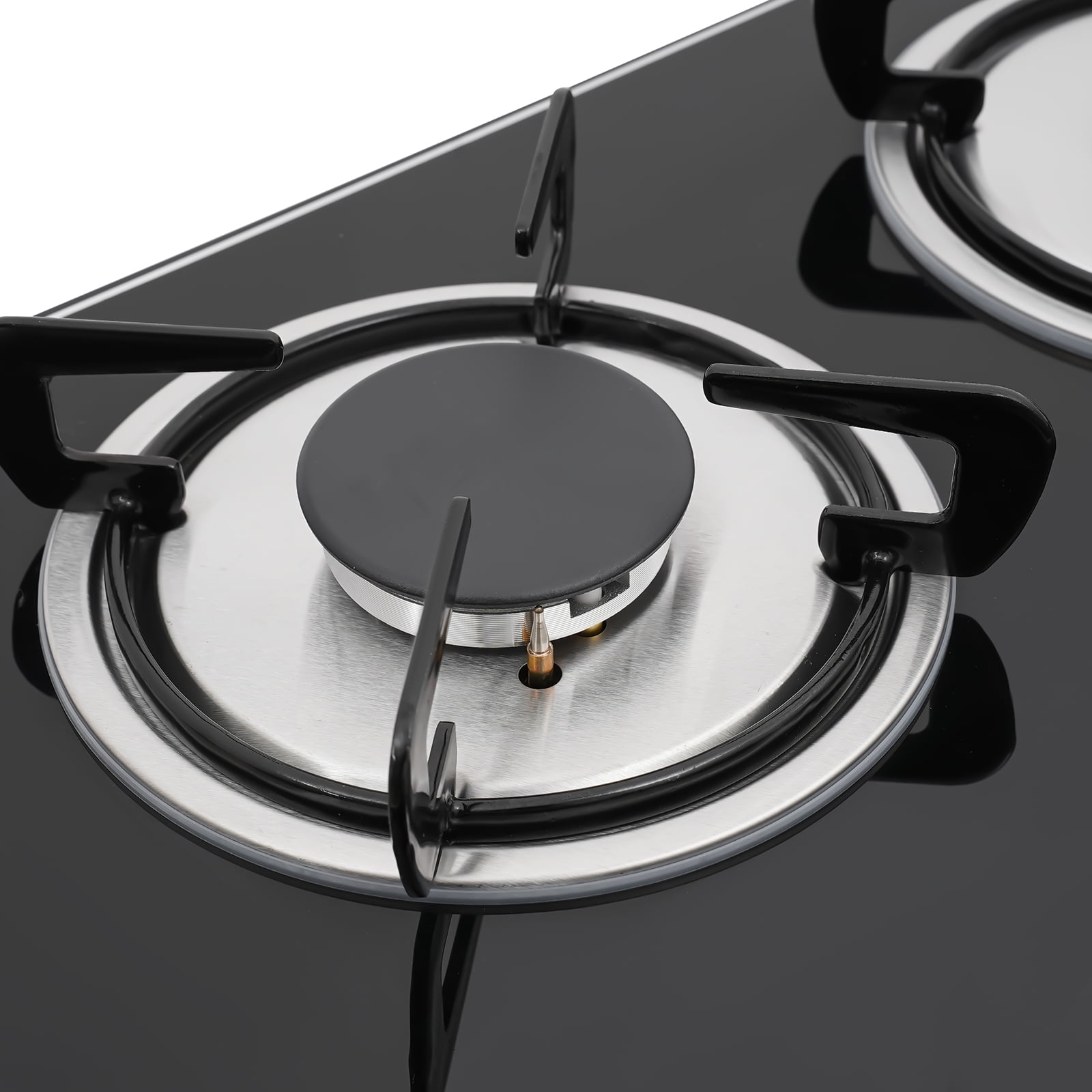 5-Burner Natural Gas Cooktop – Elegant Tempered Glass Surface, Flexible Flame Control, Durable Porcelain Enamel Grates, Energy-Efficient, Ideal for Fast and Precise Cooking