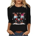 thumbnail image 2 of Luxalzxs Christmas Shirts for Women 3/4 Length Sleeve Womens Tops Casual Plus Size Xmas Print Shirt Holiday Christmas Tops, 2 of 5