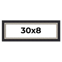 30x8 Frame Black Real Wood Picture Frame Width 2.25 Inches | Interior Frame Depth 0.5 Inches |