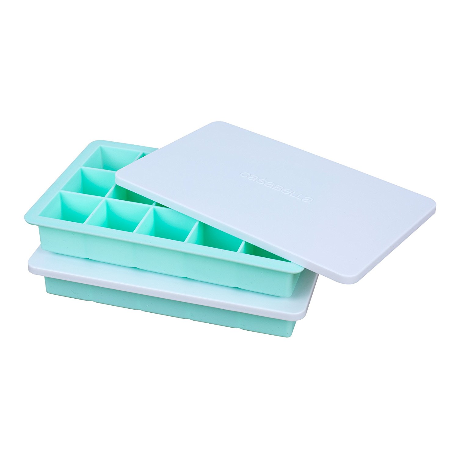 Cookie Dough Trays with Lids, Aqua/White, Casabella cookie dough trays