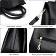 thumbnail image 2 of Hobo Bags for Women High Capacity Splicing PU Leather Handbags Shoulder Ladies Crossbody Bags Handle Tote Bag, 2 of 7
