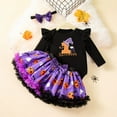 thumbnail image 3 of WIBACKER Newborn Baby Girl My 1st Halloween Skirt Outfit, Infant Pumpkin Dress, Toddler Romper Tutu Skirt Headband Set, 3 of 7