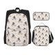 thumbnail image 1 of Disketp Hippos Driving A Car Mochila Estampada de Gran Capacidad con Lonchera y Estuche, Set de 3 Piezas para Estudiantes, 1 of 7