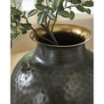 thumbnail image 3 of Signature Design by Ashley Woody 12" Metal Vase, Pewter & Gold Hammered Finish, 3 of 4