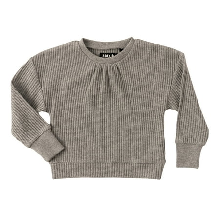 

KIDPIK Girls Long Sleeve Thermal Twist Bottom Tee Size: 12 Months - XXL (16)