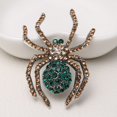 thumbnail image 3 of Broche de araña gótica con diamantes de imitación verdes, 3 of 4