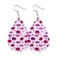 thumbnail image 1 of FcBaudy Boucles d'Oreilles pour Femmes, Cadeaux pour Femmes Boucles d'Oreilles de la Saint-Valentin Cœur Lèvres Rouges Boucles d'Oreilles Imprimées Double Face Boucles d'Oreilles à la Mode, 1 of 1