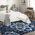 thumbnail image 4 of Flower Rugs for Living Room Bedroom - Mandala Rug 5x7 - Floral Carpet for Home Decor - Washable Non Slip Patterned Indoor Large Area Rug - Soft & Low Pile (ZJ&339), 4 of 7