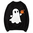 thumbnail image 4 of Jsaierl Womens Halloween Sweatshirts Spooky Pumpkin Ghost Graphic Sweatshirt Stretch Crewneck T-shirt Long Sleeve Tunic Pullover Tops Halloween Gifts, 4 of 5