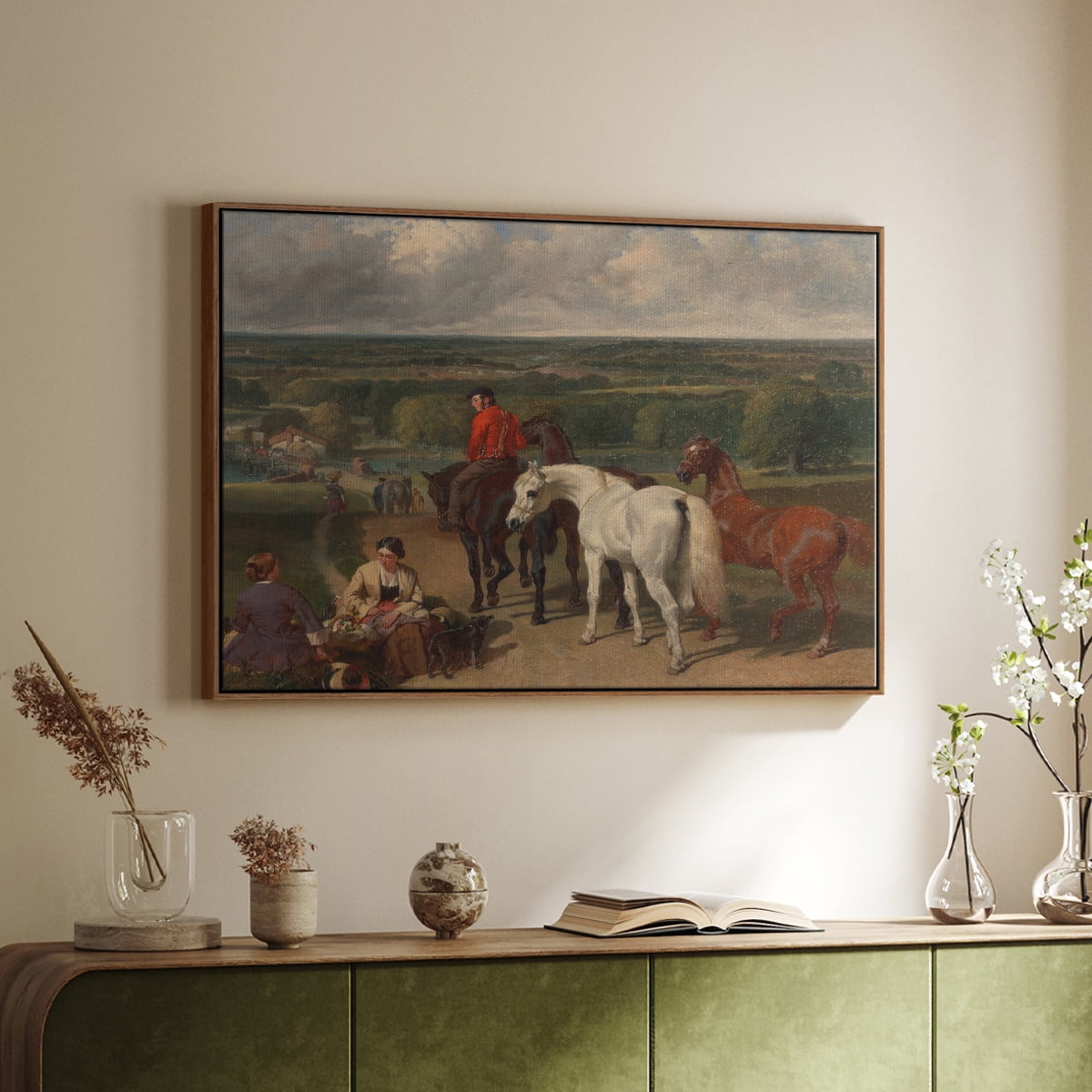 Vintage Animal Print-XLVII By Wexford Home Framed in Walnut Wood Gallery Wrapped Canvas 27 in. x 41 in.