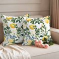 thumbnail image 2 of Lemon Fruit Outdoor Waterproof Pillow Covers, Vintage Tree Leaf Branch Flower Floral Decorative Square Throw Pillowcase Sofa Cushion Sham for Patio/Couch/Chair, 26"x26" 2 Pack, 2 of 8