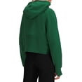 thumbnail image 3 of Langwyqu Spring Fall Women Long Sleeve Casual Hooded Coat Zipper Crop Tops Sweatshirt, 3 of 5