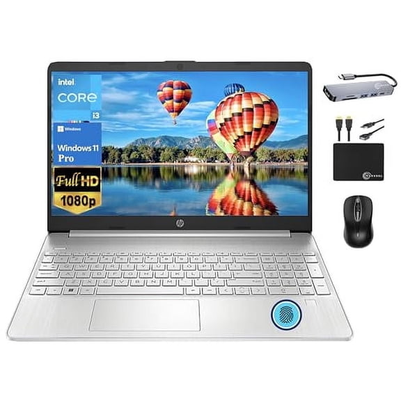 HP 2024 Newest 15.6" FHD Thin Light Business Laptop, 6-Core Intel i3-1215U (Beat i5-1135G7), 8GB RAM, 512GB SSD, UHD Graphics, Fingerprint Reader, HD Webcam, Wi-Fi 5, Win 11 Pro MarxsolAccessory
