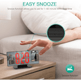 thumbnail image 2 of Digital Projection Alarm Clocks for Bedrooms, Large LED Display, BKSDUEH Mirror Desk Alarm Clock with USB Charger, Adjustable Brightness, Loud Alarms for Kids Elderly, Heavy Sleepers, Snooze, 12/24H, 2 of 9