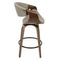 thumbnail image 3 of LumiSource Symphony Mid-Century Modern Counter Stool in Walnut Wood and Faux Leather, 3 of 5