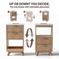 thumbnail image 5 of YDN Tall Nightstand Set of 2 - Modern Bedside Table with Fluted Design & Charging Station, Wooden Bedsides End Table with 2 Drawers and Storage Shelf for Bedroom, Living Room,Nature, 5 of 11